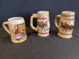 (3) Budweiser Steins