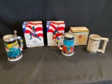 (3) Budweiser Olympic Steins 1996