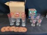 Budweiser Glasses and Coasters
