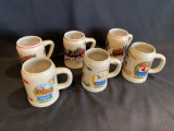 (6) Budweiser Steins