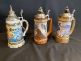 (3) Budweiser Steins
