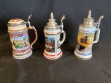(3) Budweiser Steins