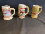 (3) Budweiser Steins