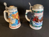 (2) Budweiser Steins