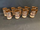(9) Budweiser Plastic Steins