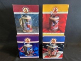(4) Budweiser Archives Series Steins