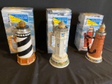 (3) Anheuser Busch Lighthouse Stein Series