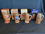 (4) Budweiser Classic Steins