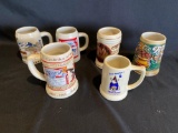 (6) Budweiser Stein Mugs