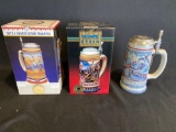 (3) Budweiser Olympic Steins