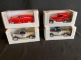 (4) Budweiser Die Cast Metal Banks