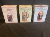 (3) Budweiser Discover America Steins