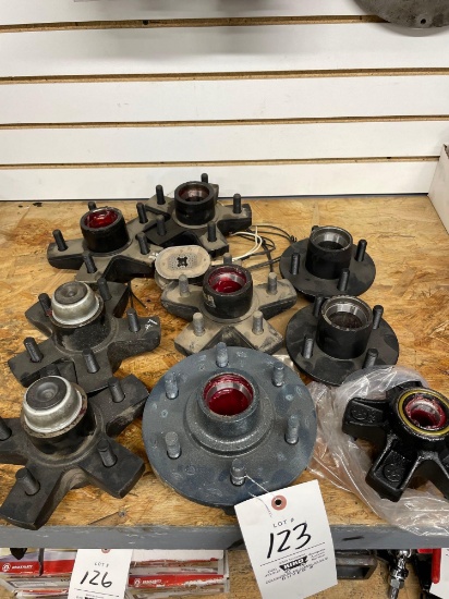 assorted trailer hubs, set of 6, set of 2, 2 solos