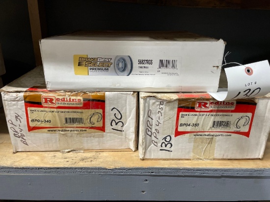 (2) redline shoe and lining brakes, (1) new rotor