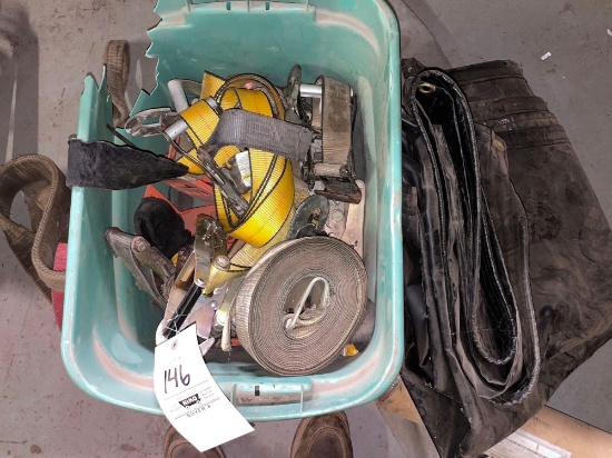 ratchet straps, tow strap, tarp