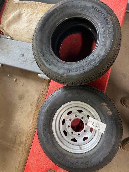 235/80R16 on rim plus 2 more tires