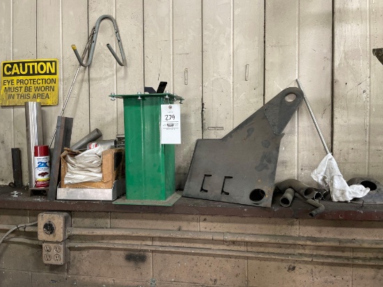 green pedestal, misc. iron