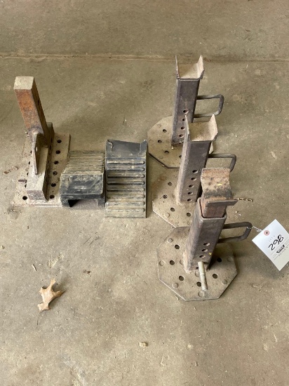 jack stands, wheel chocks, adjustable hitch