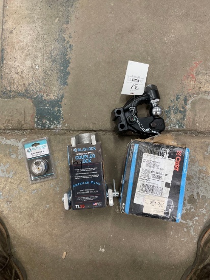 Curt ball and pintle combo hitch, gooseneck coupler lock, lock
