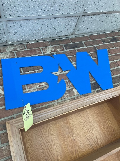 metal B&W sign - 36 inches