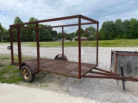 16ft single axle trailer, 12ft cage