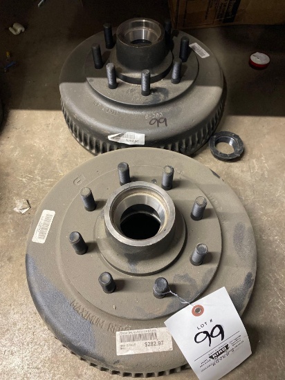 new, 8 bolt trailer drum hubs