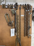 tow chains, hooks, shelf and contents