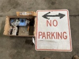 No Parking sign, misc. hardware
