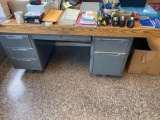steel desk with wood top
