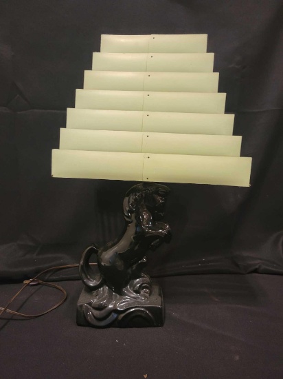 MCM Horse lamp with metal shade