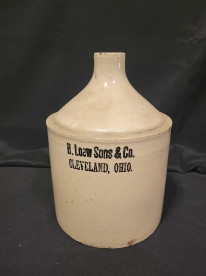 B Loaw Sons and Co Cleveland Ohio 1 Gal crock jug