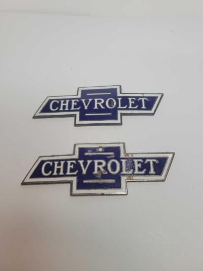 Pair of Chevrolet Automobile emblems