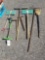 assortment of tools- shovels, pickaxes, broom, squeegee, Ames