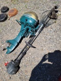 7.5 hp Scott Atwater outboard motor, net, weed eater