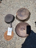 dutch oven, skillet, drain grate