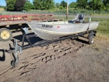 Sears Gamefisher 12ft. aluminum v-nose boat with trailer