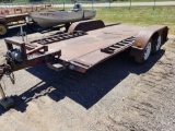 Equipment trailer, 16 ft, tandem axle, winch