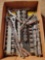 Box of Craftsman 1/2 drive sockets, assorted ratchets, extensions and sockets