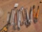 Assorted wrenches, crescents, bolt cutters