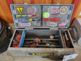 Husky diamond plate box of allens, pliers, cutters and crescents