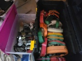 Toolbox and small tote full of ratchet binders