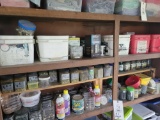 2 Shelves of assorted screws and fastners, sizes labeled on containers