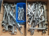 2 Boxes of metric and standard box end wrenches, Craftsman, SK, Kobalt and more