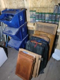 Recycling bins, cabinet doors some 13 x 21 1/2 x 3/4, cans of hardware