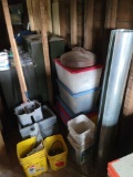 Duct, mud mixer, totes, hardware, cabinet drawers
