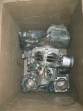Wood crate with unknown takoff torn down motorcycle motor