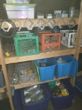 3 Shelves of conduit hardware, electrical, ductwork, lighting