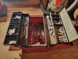 Toolbox of Crasftman sockets, extensions, ratchets, allens, wrenches. mostly 1/2