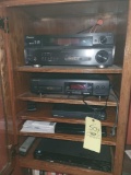 Electronics, Pioneer reciever, cd players, dvd players, sanyo blu ray player, pair of RtR speakers