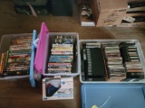 3 totes of dvds and cds